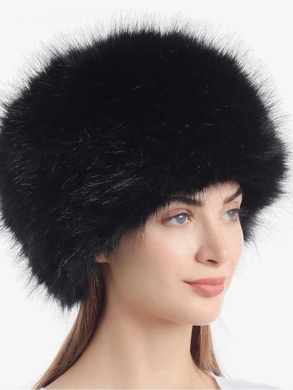Black Faux Fur Russian-Style Hat